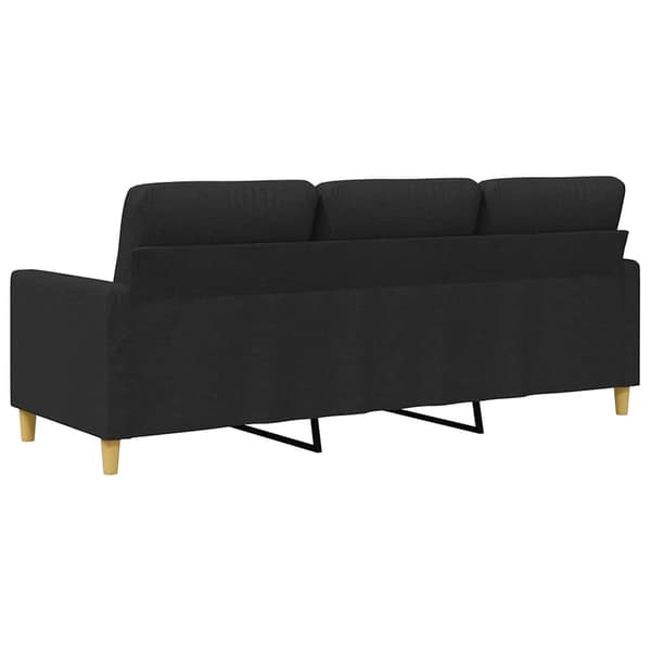 3-sitssoffa svart 180 cm tyg
