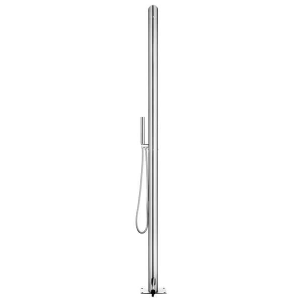 Utedusch 220 cm rostfritt stål