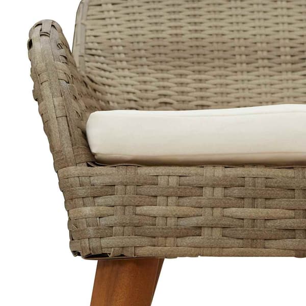 Trädgårdsmöbelset med kudde 3 pcs Beige konstrotting
