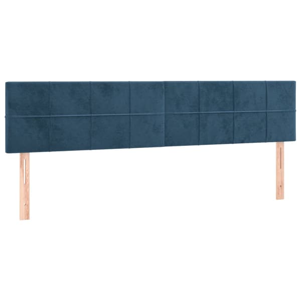 Ramsäng med madrass mörkblå 200x200 cm sammet