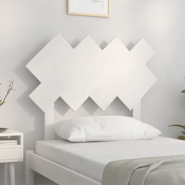 Sänggavel vit 92x3x81 cm massiv furu
