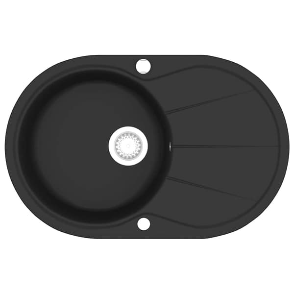 Diskho granit enkel oval svart
