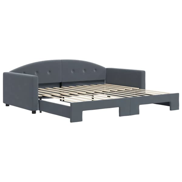 Dagbädd utdragbar mörkgrå 100x200 cm sammet