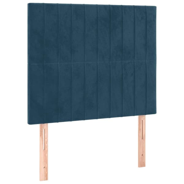 Sänggavel mörkblå 90x5x118/128 cm sammet