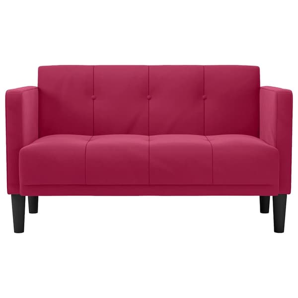 Loveseat soffa vinröd 111 cm sammet