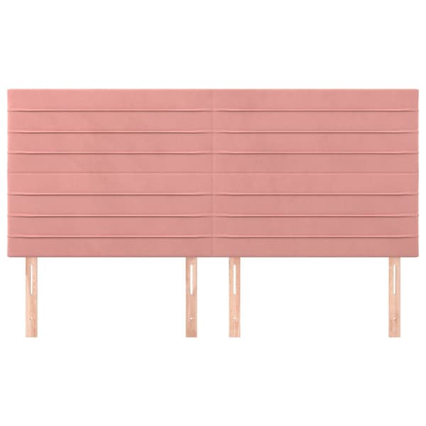 Sänggavel rosa 180x5x118/128 cm sammet