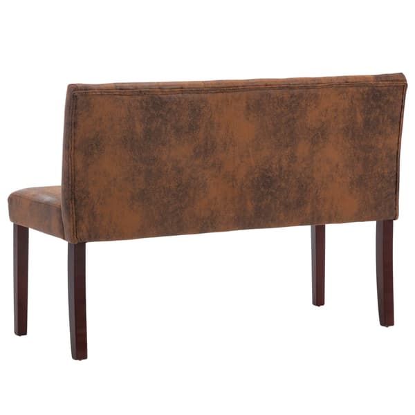 Bänk 120 cm konstmocka brun