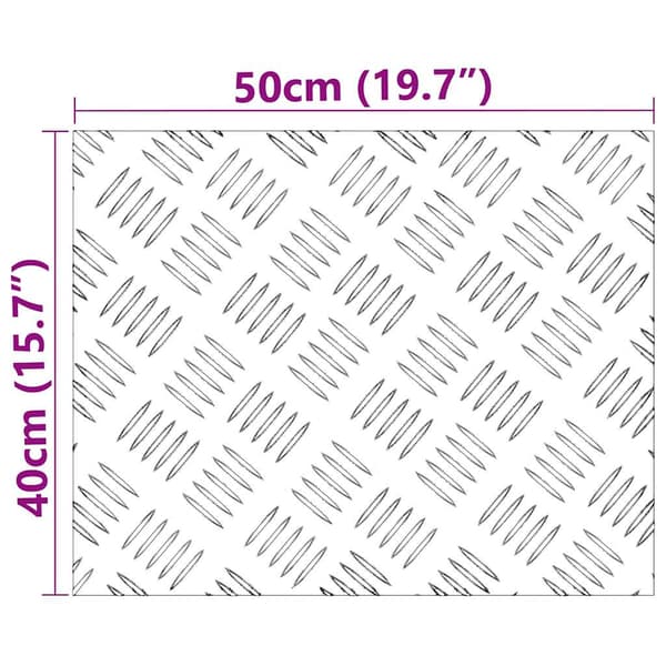 Trappsteg Rektangulär 2 pcs Silver 50 x 40 cm Aluminium