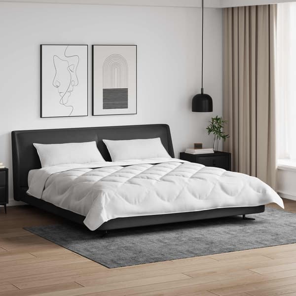 Duntäcke med Kuddar med kudde 3 pcs Vit Mikrofiber