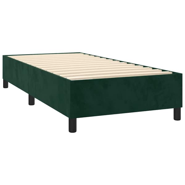 Boxspring-sängram mörkgrön 90x200 cm sammet