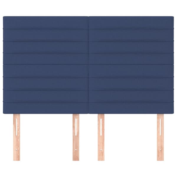 Sänggavel blå 144x5x118/128 cm tyg