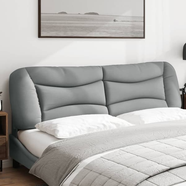 Headboard Cushion "Hvar" Light Grey 180 cm Fabric