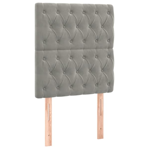 Ramsäng med madrass ljusgrå 80x200 cm sammet