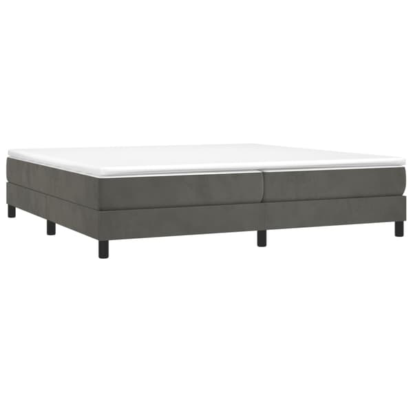Ramsäng med madrass mörkgrå 200x200 cm sammet