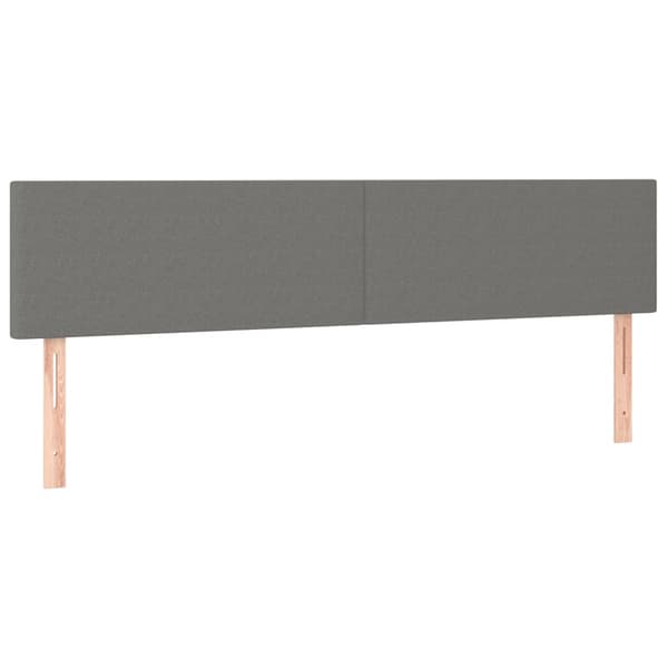 Ramsäng med madrass mörkgrå 160x200 cm tyg