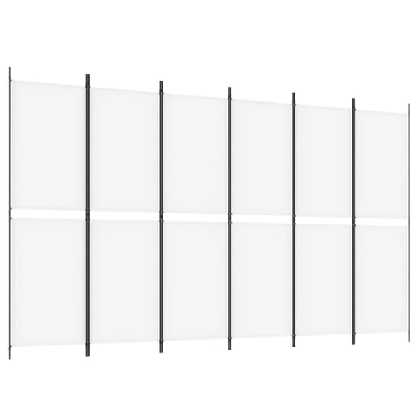Rumsavdelare 6 paneler vit 300x180 cm tyg