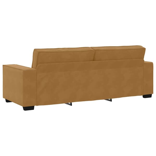 3-sitssoffa brun 220x78x84 cm sammet