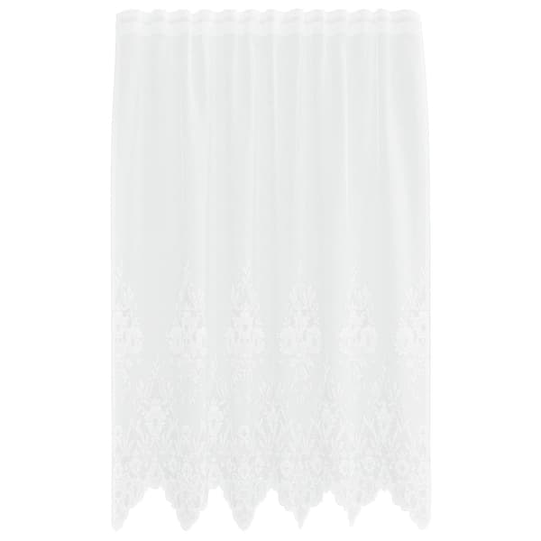 Spetsgardin med gardiner Blommor Vit 180 x 150 cm Polyester