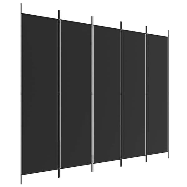 Rumsavdelare 5 paneler svart 250x200 cm tyg