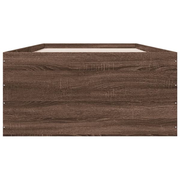 Sängram brun ek 75x190 cm konstruerad trä