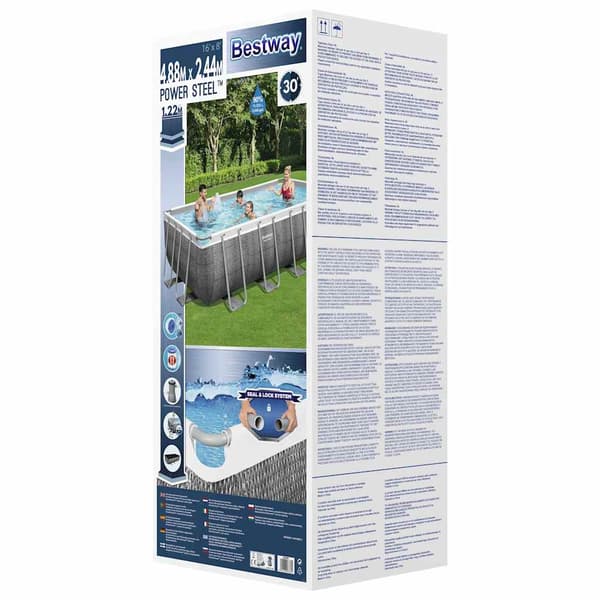 Bestway Pool Power Steel rektangulär 488x244x122 cm