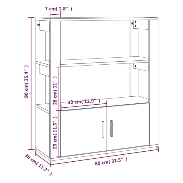 Skänk vit 80x30x90 cm konstruerat trä