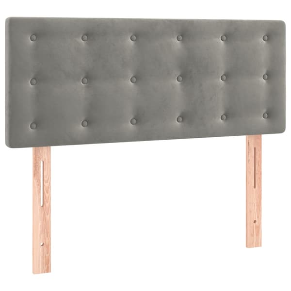 Ramsäng med madrass ljusgrå 120x200 cm sammet
