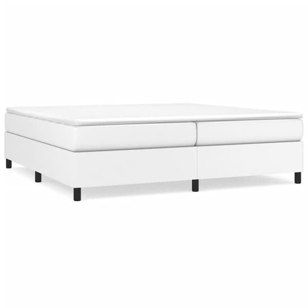 Boxspring-sängram vit 200x200 cm konstläder