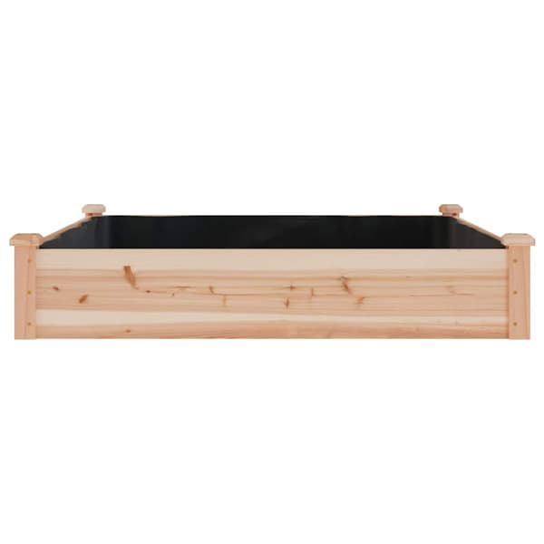 Odlingslåda med foder 120x120x25 cm massivt granträ