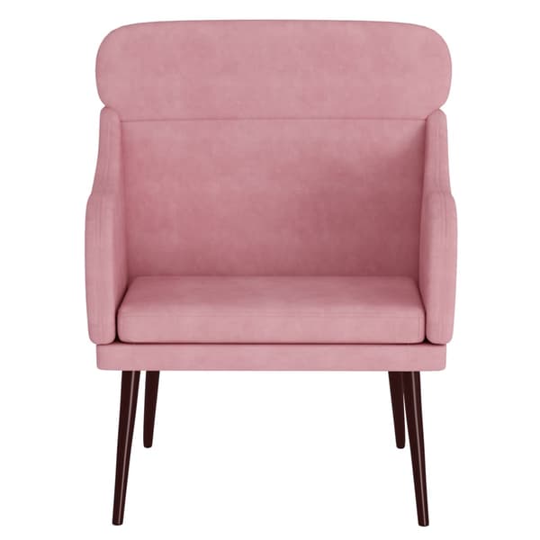 Fåtölj rosa 63x76x80 cm sammet