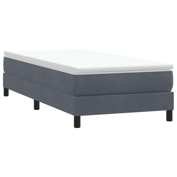 Ramsäng med madrass mörkgrå 80x220 cm sammet