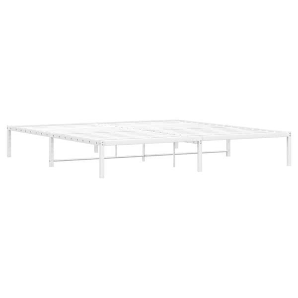 Sängram metall vit 200x200 cm