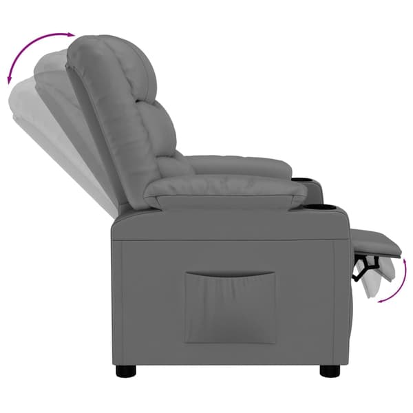 Reclinerfåtölj grå konstläder