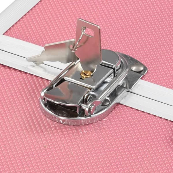 Sminklåda 38x23x34 cm rosa aluminium