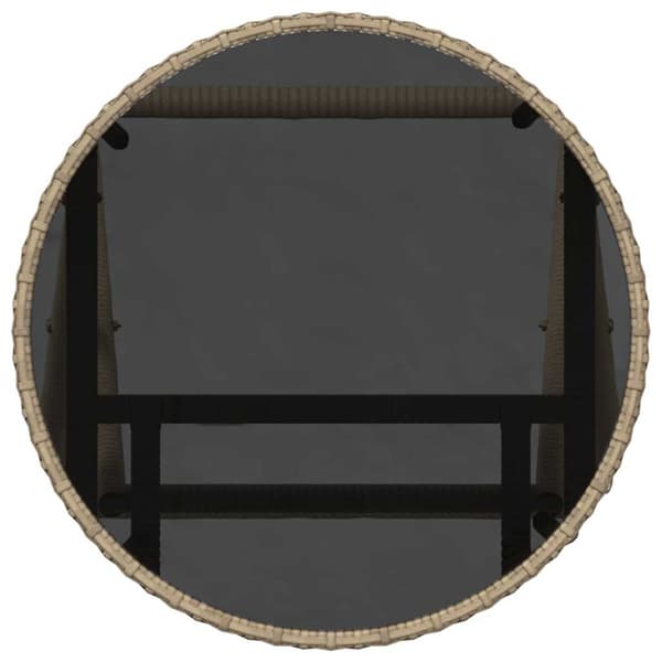Trädgårds Bistro Set 3 pcs Beige konstrotting