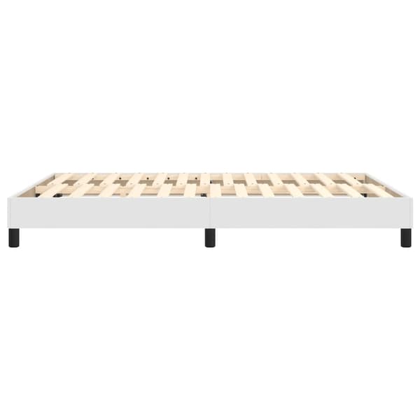 Boxspring-sängram vit 140x200 cm konstläder