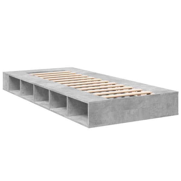 Sängram betonggrå 75x190 cm konstruerad trä
