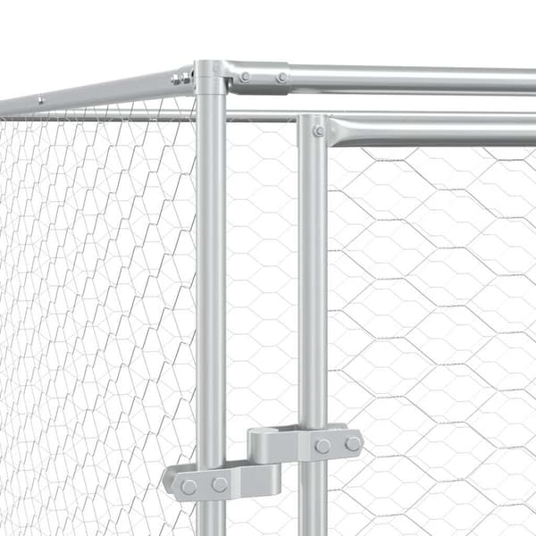 Hundgård för utomhusbruk silver 2x14x2 m galvaniserat stål