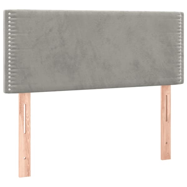 Ramsäng med madrass ljusgrå 100x200 cm sammet