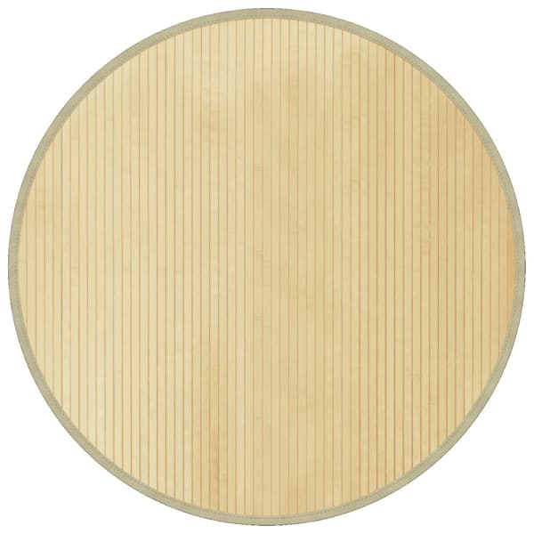 Matta rund ljus naturlig 100 cm bambu