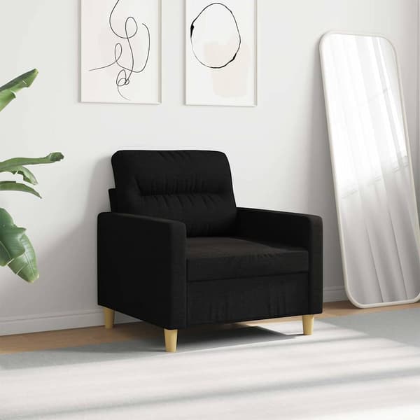 Fåtölj svart 60 cm tyg