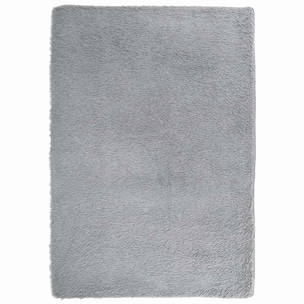 Ryamatta med lång lugg NAVARRA ljusgrå 160x230 cm polyester