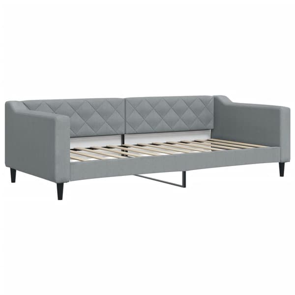 Dagbädd utdragbar ljusgrå 90x200 cm tyg