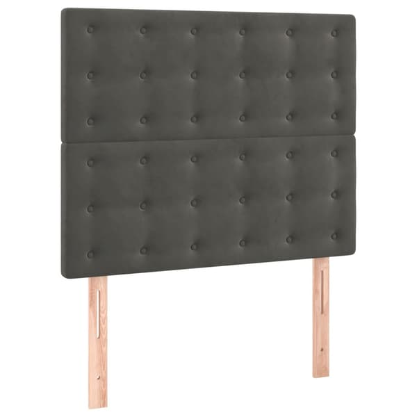 Ramsäng med madrass mörkgrå 100x200 cm sammet