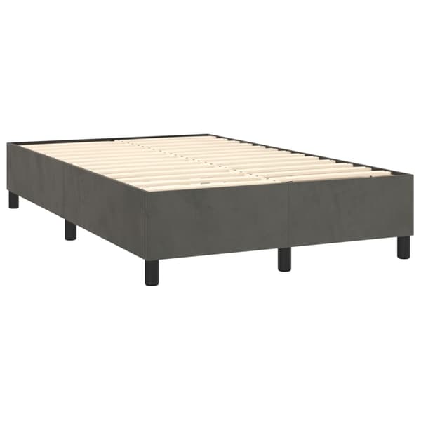 Ramsäng med madrass mörkgrå 120x200 cm sammet