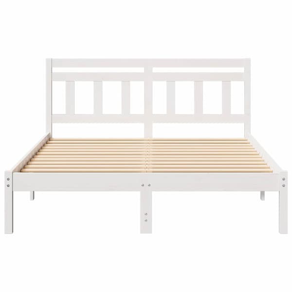 Sängram Vit 120 x 200 cm Massiv furu