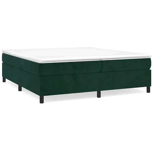 Ramsäng med madrass mörkgrön 200x200 cm sammet