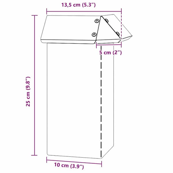 Snigelfence Silver 13,5 x 13,5 x 25 cm Galvaniserat Stål