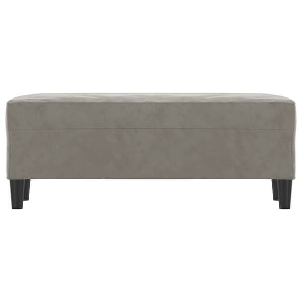 Bänk ljusgrå 100x35x41 cm sammet