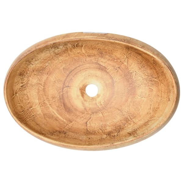 Handfat brun oval 59x40x15 cm keramik